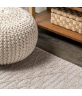 Ararat High-Low Pile Moroccan Diamond Modern Beige 2 ft. x 8 ft. Indoor/Outdoor Runner Rug