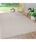 Ararat High-Low Pile Moroccan Diamond Modern Beige 5 ft. x 8 ft. Indoor/Outdoor Area Rug