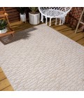 Ararat High-Low Pile Moroccan Diamond Modern Beige 5 ft. x 8 ft. Indoor/Outdoor Area Rug