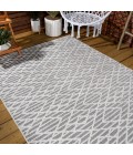 Ararat High-Low Pile Moroccan Diamond Modern Black/Ivory 3 ft. x 5 ft. Indoor/Outdoor Area Rug