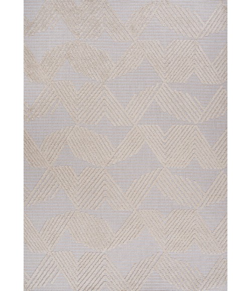 SOUTH BEACH Area Rug Jazz High-Low Pile Art Deco Geometric Beige 3 ft. x 5 ft. Indoor/Outdoor Area Rug