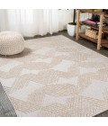 SOUTH BEACH Area Rug Jazz High-Low Pile Art Deco Geometric Beige 3 ft. x 5 ft. Indoor/Outdoor Area Rug