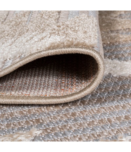 SOUTH BEACH Area Rug Sumak High-Low Pile Neutral Diamond Kilim Beige/Gray 2 ft. x 10 ft. Indoor/Outdoor Runner Rug