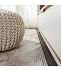 SOUTH BEACH Area Rug Sumak High-Low Pile Neutral Diamond Kilim Beige/Gray 2 ft. x 10 ft. Indoor/Outdoor Runner Rug