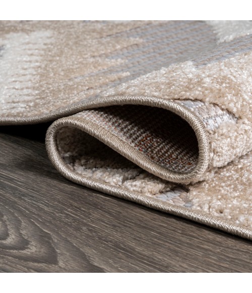 SOUTH BEACH Area Rug Sumak High-Low Pile Neutral Diamond Kilim Beige/Gray 2 ft. x 10 ft. Indoor/Outdoor Runner Rug