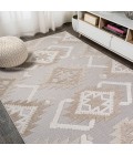 SOUTH BEACH Area Rug Sumak High-Low Pile Neutral Diamond Kilim Beige/Gray 4 ft. x 6 ft. Indoor/Outdoor Area Rug