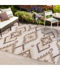 SOUTH BEACH Area Rug Sumak High-Low Pile Neutral Diamond Kilim Brown/Ivory 4 ft. x 6 ft. Indoor/Outdoor Area Rug