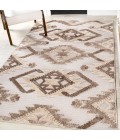 SOUTH BEACH Area Rug Sumak High-Low Pile Neutral Diamond Kilim Brown/Ivory 4 ft. x 6 ft. Indoor/Outdoor Area Rug