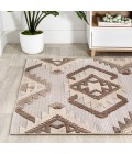 SOUTH BEACH Area Rug Sumak High-Low Pile Neutral Diamond Kilim Brown/Ivory 4 ft. x 6 ft. Indoor/Outdoor Area Rug