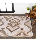SOUTH BEACH Area Rug Sumak High-Low Pile Neutral Diamond Kilim Brown/Ivory 4 ft. x 6 ft. Indoor/Outdoor Area Rug