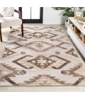 SOUTH BEACH Area Rug Sumak High-Low Pile Neutral Diamond Kilim Brown/Ivory 4 ft. x 6 ft. Indoor/Outdoor Area Rug