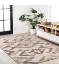 SOUTH BEACH Area Rug Sumak High-Low Pile Neutral Diamond Kilim Brown/Ivory 4 ft. x 6 ft. Indoor/Outdoor Area Rug