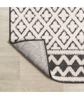 SOUTH BEACH Area Rug Ormond High-Low Modern Trellis Geometric Cream/Black 2 ft. x 8 ft. Indoor/Outdoor Runner Rug