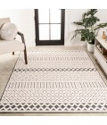 SOUTH BEACH Area Rug Ormond High-Low Modern Trellis Geometric Cream/Black 8 ft. x 10 ft. Indoor/Outdoor Area Rug