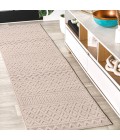 SOUTH BEACH Area Rug Ormond High-Low Modern Trellis Geometric Beige/Gray 2 ft. x 8 ft. Indoor/Outdoor Runner Rug