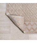 SOUTH BEACH Area Rug Ormond High-Low Modern Trellis Geometric Beige/Gray 2 ft. x 8 ft. Indoor/Outdoor Runner Rug