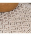 SOUTH BEACH Area Rug Ormond High-Low Modern Trellis Geometric Beige/Gray 2 ft. x 8 ft. Indoor/Outdoor Runner Rug
