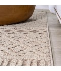 SOUTH BEACH Area Rug Ormond High-Low Modern Trellis Geometric Beige/Gray 2 ft. x 8 ft. Indoor/Outdoor Runner Rug