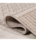SOUTH BEACH Area Rug Ormond High-Low Modern Trellis Geometric Beige/Gray 2 ft. x 8 ft. Indoor/Outdoor Runner Rug