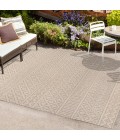 SOUTH BEACH Area Rug Ormond High-Low Modern Trellis Geometric Beige/Gray 3 ft. x 5 ft. Indoor/Outdoor Area Rug