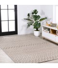 SOUTH BEACH Area Rug Ormond High-Low Modern Trellis Geometric Beige/Gray 3 ft. x 5 ft. Indoor/Outdoor Area Rug