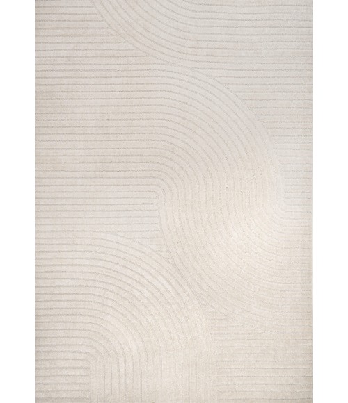 Skagen Minimalist Curve Geometric Ivory/Cream 8 ft. x 10 ft. Area Rug