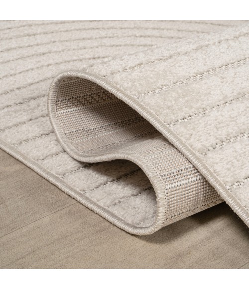 Skagen Minimalist Curve Geometric Ivory/Cream 2 ft. x 8 ft. Runner Rug