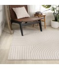 Skagen Minimalist Curve Geometric Ivory/Cream 8 ft. x 10 ft. Area Rug