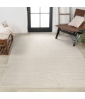 Skagen Minimalist Curve Geometric Ivory/Cream 8 ft. x 10 ft. Area Rug