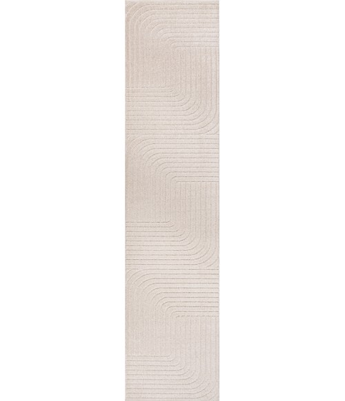 SCANDINAVIAN Area Rug Odense Minimalist Angle Geometric Ivory/Cream 2 ft. x 8 ft. Runner Rug