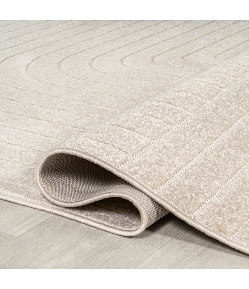 SCANDINAVIAN Area Rug Odense Minimalist Angle Geometric Ivory/Cream 2 ft. x 8 ft. Runner Rug