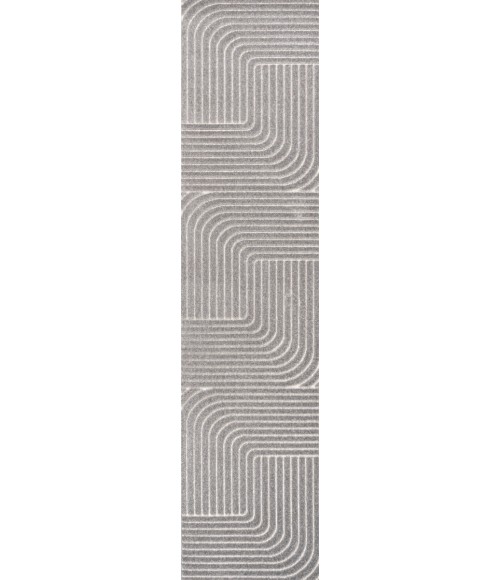 Odense Minimalist Angle Geometric Gray/Ivory 2 ft. x 8 ft. Runner Rug