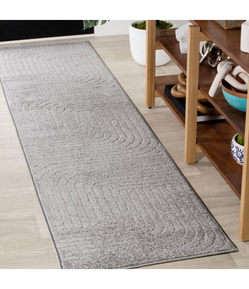 Odense Minimalist Angle Geometric Gray/Ivory 2 ft. x 8 ft. Runner Rug