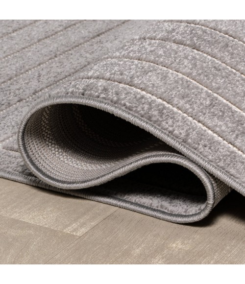 Odense Minimalist Angle Geometric Gray/Ivory 2 ft. x 8 ft. Runner Rug