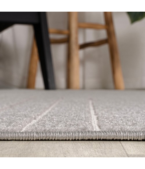 Odense Minimalist Angle Geometric Gray/Ivory 2 ft. x 8 ft. Runner Rug