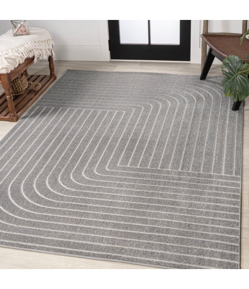 Odense Minimalist Angle Geometric Gray/Ivory 4 ft. x 6 ft. Area Rug
