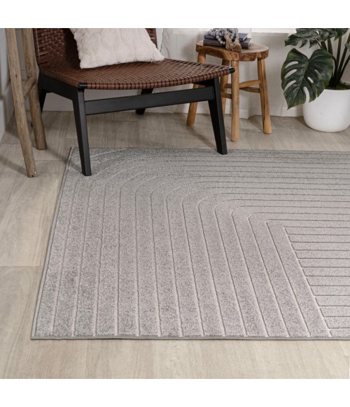 Odense Minimalist Angle Geometric Gray/Ivory 4 ft. x 6 ft. Area Rug