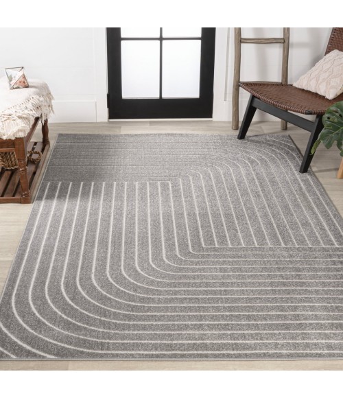 Odense Minimalist Angle Geometric Gray/Ivory 4 ft. x 6 ft. Area Rug