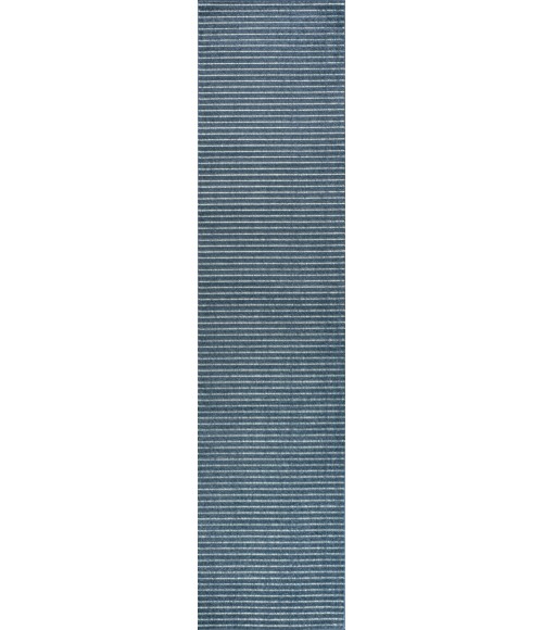 SCANDINAVIAN Area Rug Aarhus Minimalist Scandi Striped Navy/ivory 2 ft. x 8 ft. Runner Rug