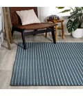 SCANDINAVIAN Area Rug Aarhus Minimalist Scandi Striped Navy/ivory 4 ft. x 6 ft. Area Rug
