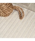 SCANDINAVIAN Area Rug Aarhus Minimalist Scandi Striped Ivory/Cream 8 ft. x 10 ft. Area Rug