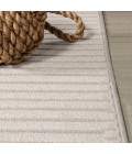SCANDINAVIAN Area Rug Aarhus Minimalist Scandi Striped Ivory/Cream 8 ft. x 10 ft. Area Rug