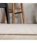 SCANDINAVIAN Area Rug Aarhus Minimalist Scandi Striped Ivory/Cream 2 ft. x 8 ft. Runner Rug