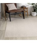SCANDINAVIAN Area Rug Aarhus Minimalist Scandi Striped Ivory/Cream 8 ft. x 10 ft. Area Rug