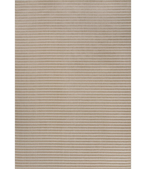 Aarhus Minimalist Scandi Striped Beige/Cream 8 ft. x 10 ft. Area Rug