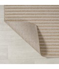 Aarhus Minimalist Scandi Striped Beige/Cream 2 ft. x 8 ft. Runner Rug