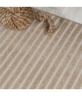 Aarhus Minimalist Scandi Striped Beige/Cream 2 ft. x 8 ft. Runner Rug