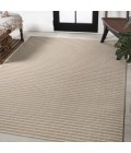 Aarhus Minimalist Scandi Striped Beige/Cream 8 ft. x 10 ft. Area Rug