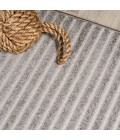 SCANDINAVIAN Area Rug Aarhus Minimalist Scandi Striped Gray/Ivory 5 ft. x 8 ft. Area Rug
