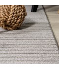 SCANDINAVIAN Area Rug Aarhus Minimalist Scandi Striped Gray/Ivory 5 ft. x 8 ft. Area Rug